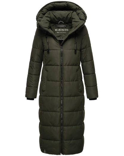 Long Fall & Winter Coat for Women | Detachable Hood | Quilted Women’s Calf-Length Jacket | Nadeshikoo XVI XS-5XL