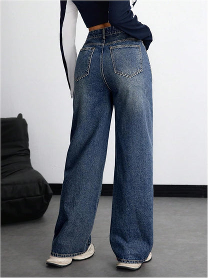 SOLY HUX Women's High Waisted Wide Leg Baggy Jeans Casual Loose Denim Pants