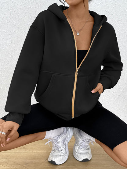 Trendy Queen Womens Zip Up Hoodies Fall Fashion Sweatshirt 2025 Clothes Y2K Cropped Jackets Cute Winter Outfits