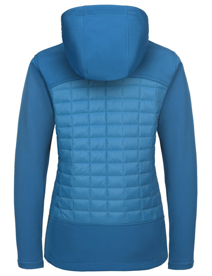 Little Donkey Andy Women's Lightweight Insulated Hybrid Jacket for Hiking Running Ski Thermal Warm with Removable Hood