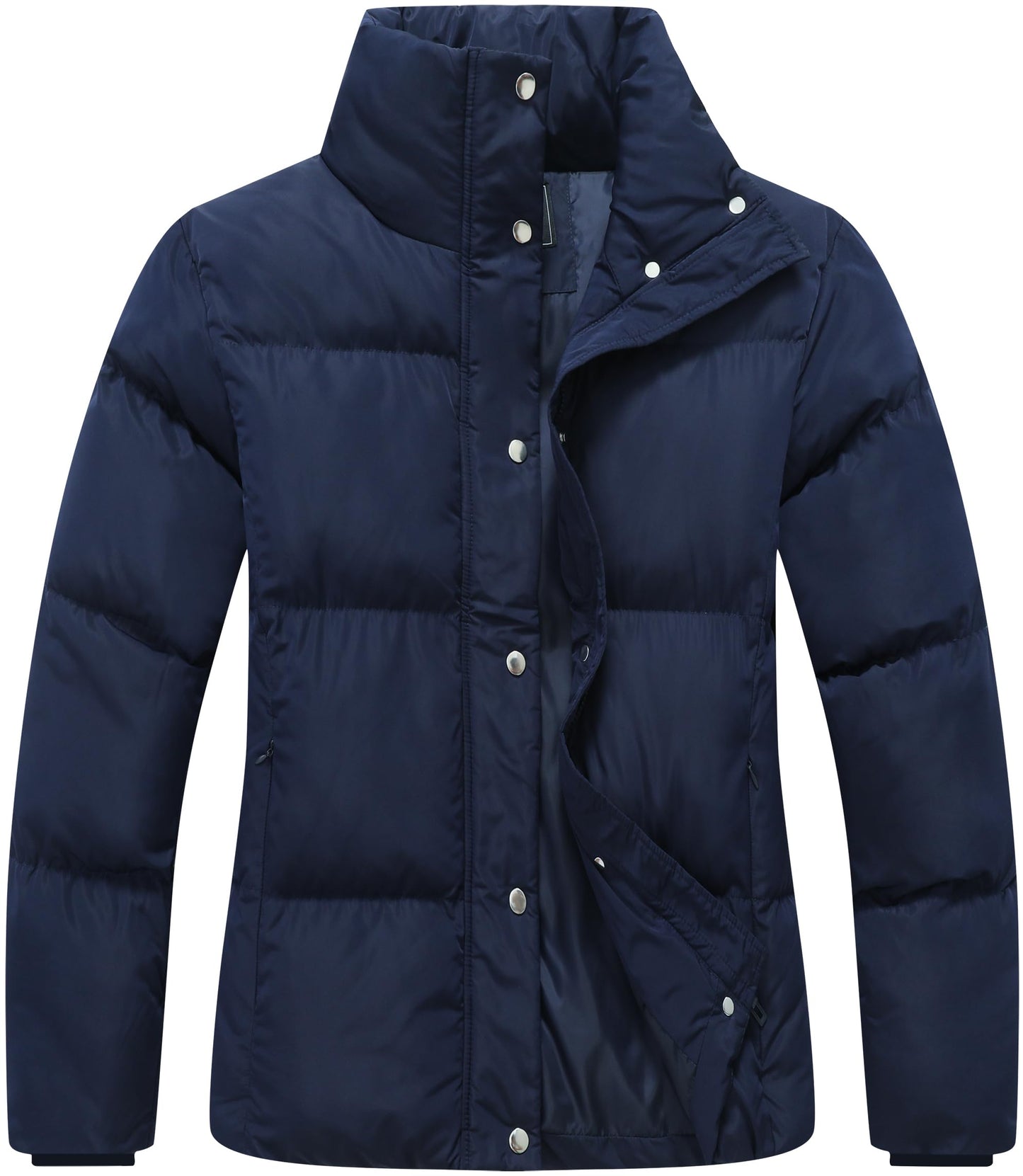 GIMECEN Women's Winter Coat Full-Zip Down Jacket Waterproof Puffer Coat Warm Parkas Long Sleeve Outerwear