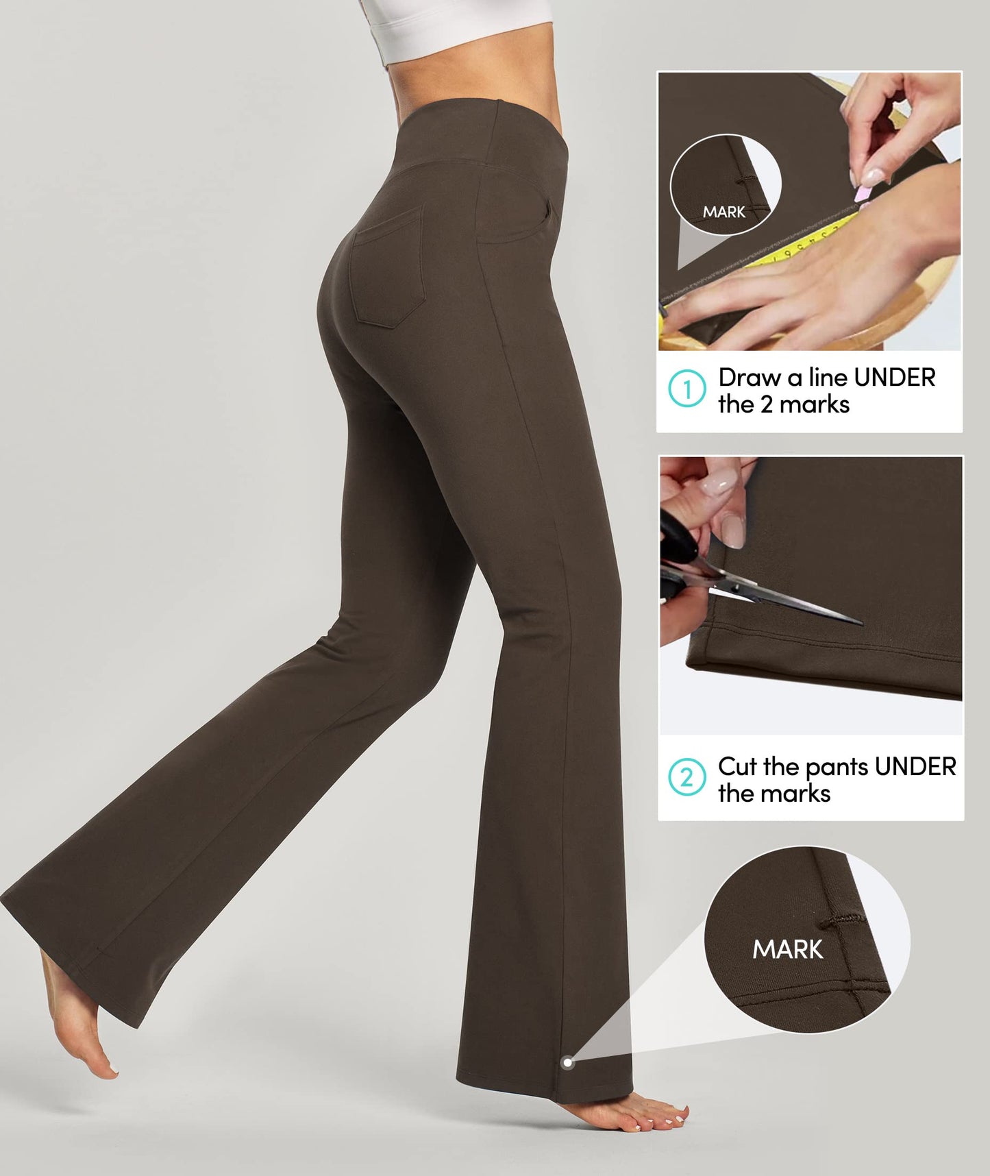 IUGA Yoga Pants Women Wide Leg High Waist Bootcut Workout Flare Leggings Tummy Control Work Dress Pants Women 4 Pockets