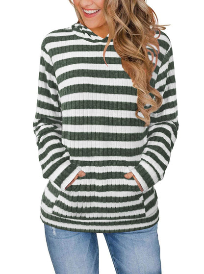 Womens Long Sleeve Shirts Kangaroo Pocket Fashion Hoodies Fall Pullover Sweatshirts