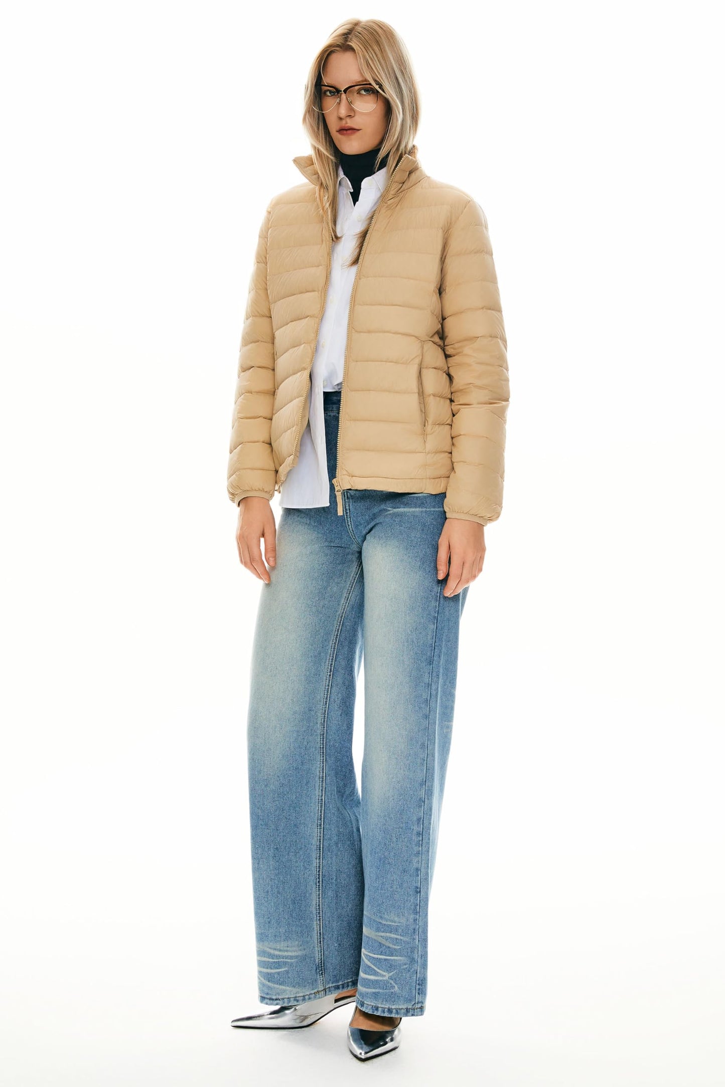 Orolay Women's Lightweight Packable Down Jacket Quilted Puffer Coat with Stand Collar