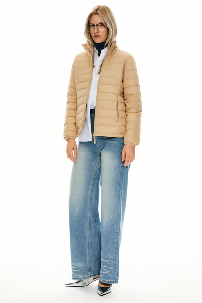 Orolay Women's Lightweight Packable Down Jacket Quilted Puffer Coat with Stand Collar