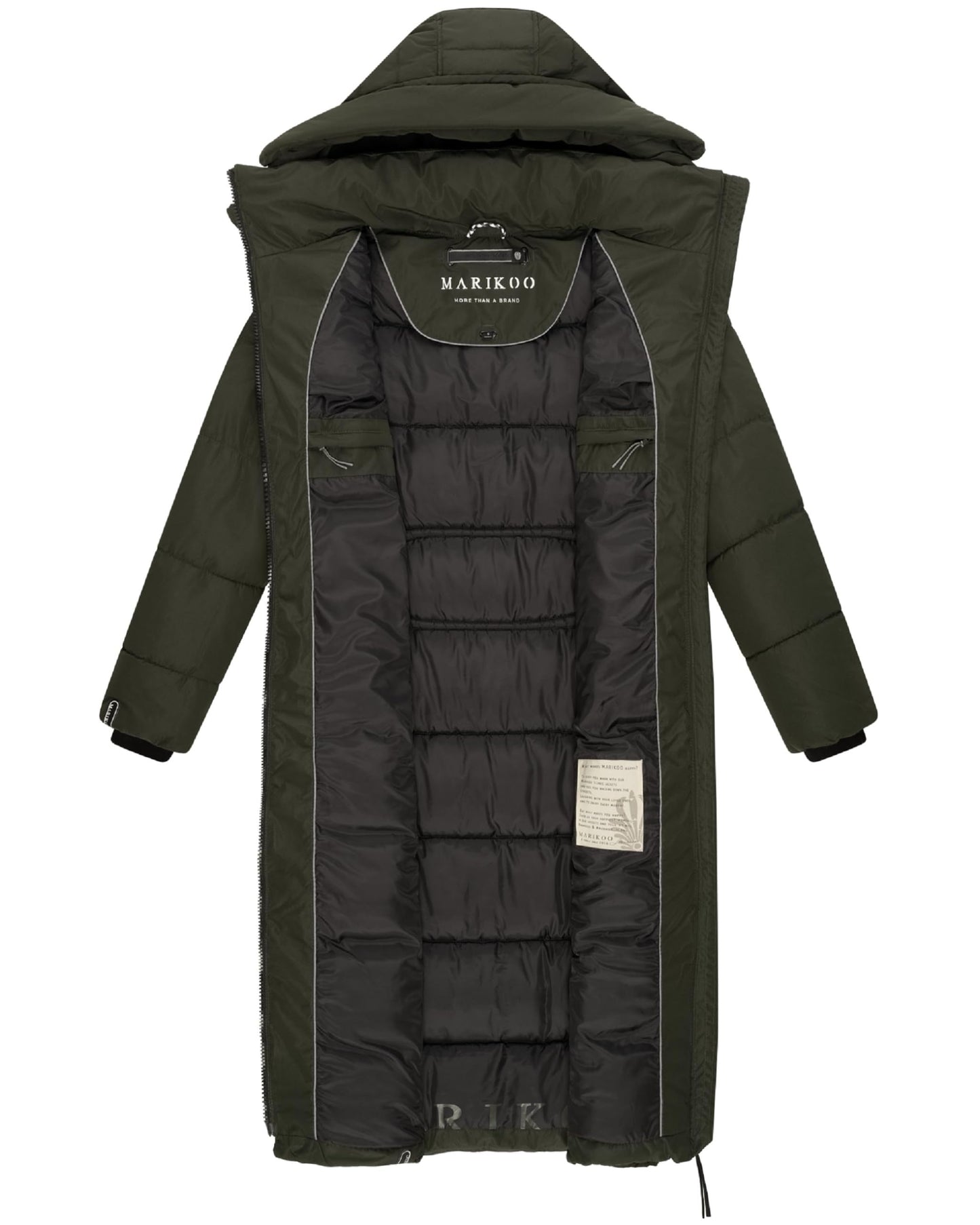 Long Fall & Winter Coat for Women | Detachable Hood | Quilted Women’s Calf-Length Jacket | Nadeshikoo XVI XS-5XL