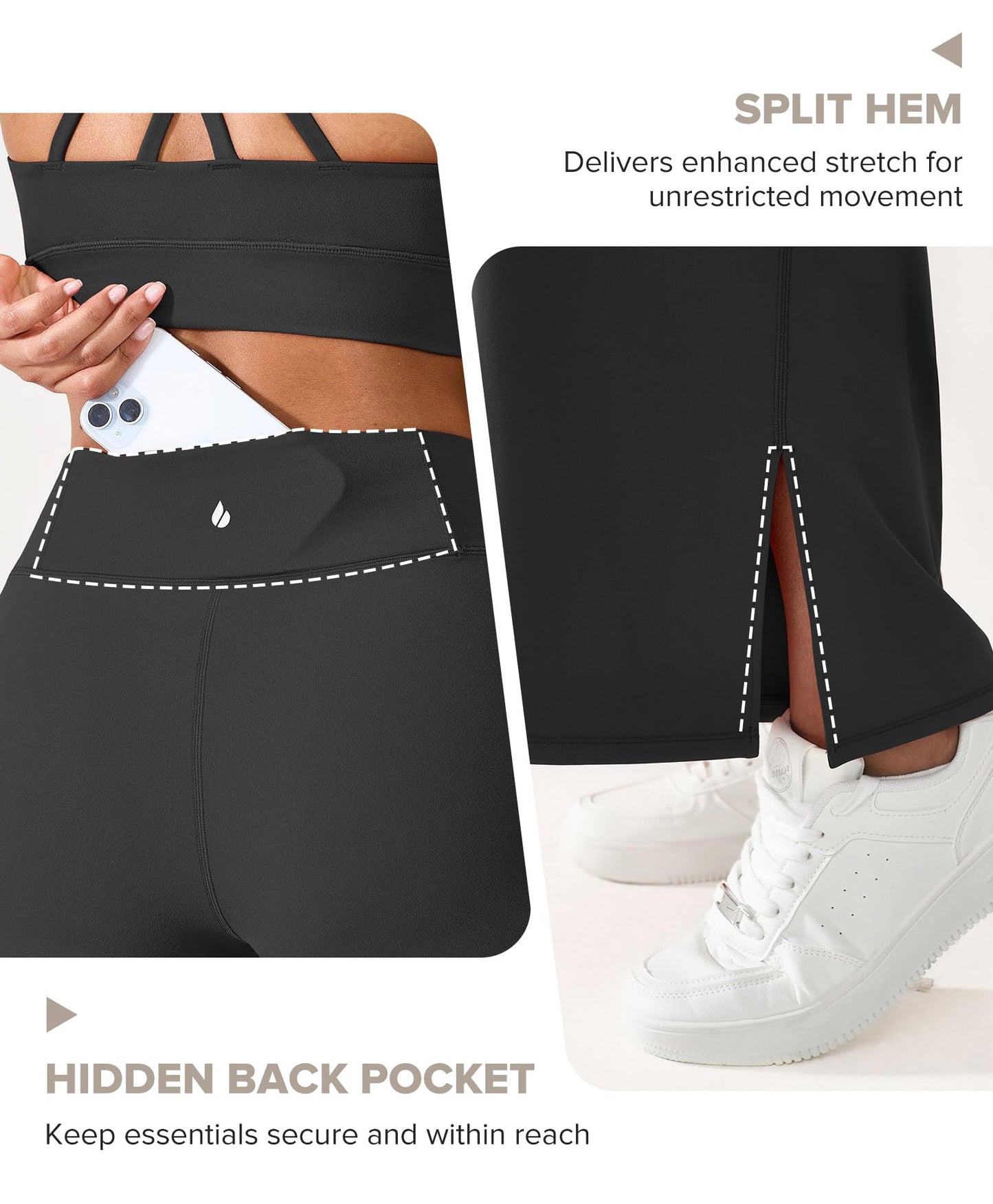 BRXL Wide Leg Yoga Pants for Women with Back Pocket Trouser Style High Waisted 30" Casual Lounge Buttery Soft Stretch Loose