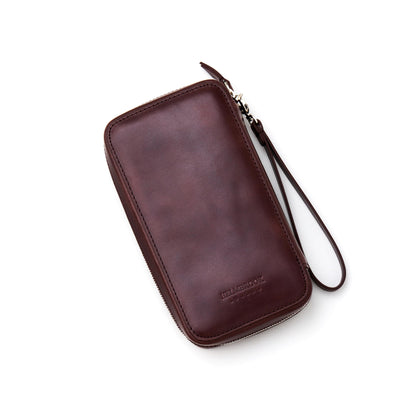 Wristlet for Men & Women, Full-Grain Leather Clutch Bag, RFID Protection, Zipper Pocket, Handcrafted, Gift Box & Pouch