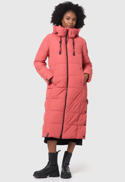 Long Fall & Winter Coat for Women | Detachable Hood | Quilted Women’s Calf-Length Jacket | Nadeshikoo XVI XS-5XL