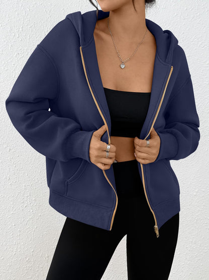 Trendy Queen Womens Zip Up Hoodies Fall Fashion Sweatshirt 2025 Clothes Y2K Cropped Jackets Cute Winter Outfits