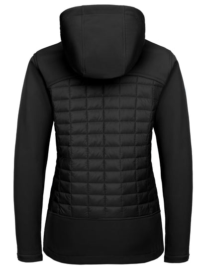 Little Donkey Andy Women's Lightweight Insulated Hybrid Jacket for Hiking Running Ski Thermal Warm with Removable Hood