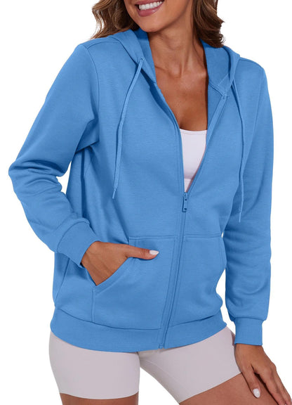 SMENG Womens Zip Up Hoodies Long Sleeve Fit Hooded Sweatshirts 2025 Casual Lightweight Jacket