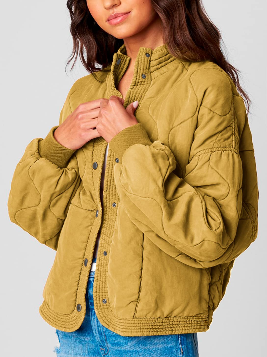 [BLANKNYC] Womens Luxury Clothing Tencel Drop Shoulder Quilted Jacket