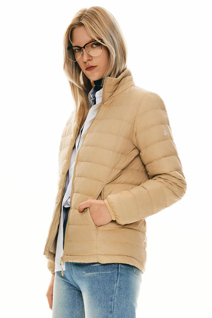 Orolay Women's Lightweight Packable Down Jacket Quilted Puffer Coat with Stand Collar