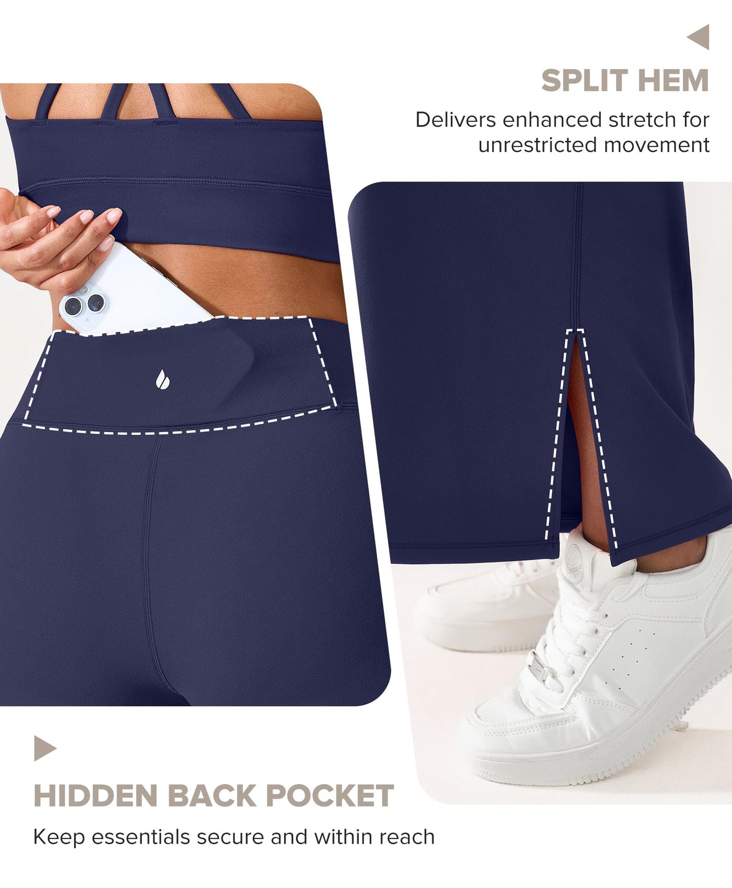 BRXL Wide Leg Yoga Pants for Women with Back Pocket Trouser Style High Waisted 30" Casual Lounge Buttery Soft Stretch Loose