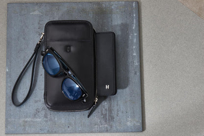 Wristlet for Men & Women, Full-Grain Leather Clutch Bag, RFID Protection, Zipper Pocket, Handcrafted, Gift Box & Pouch