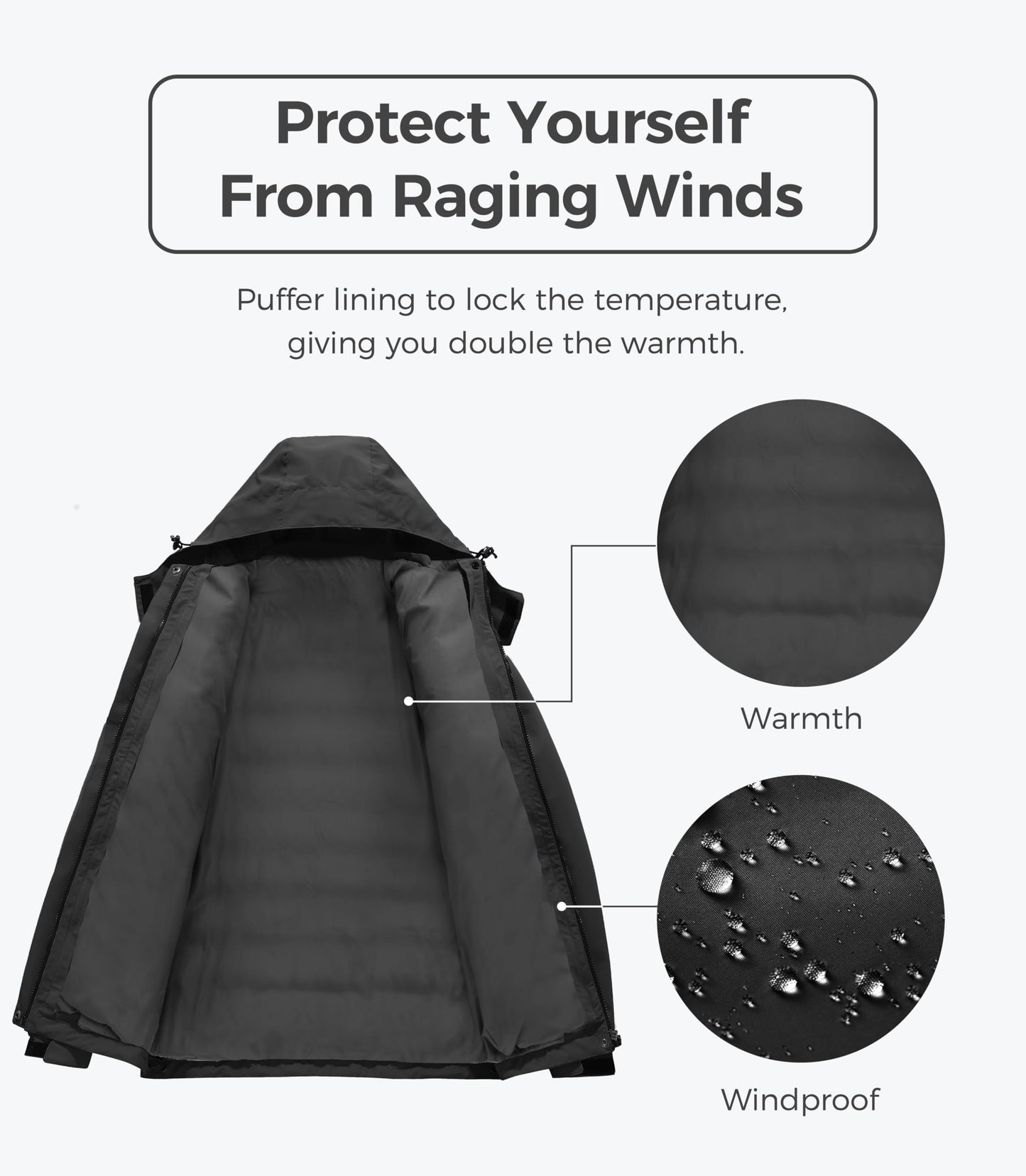 wantdo Women's 3 in 1 Waterproof Ski Jacket Windproof Winter Snow Coat Snowboarding Jackets Warm Raincoat