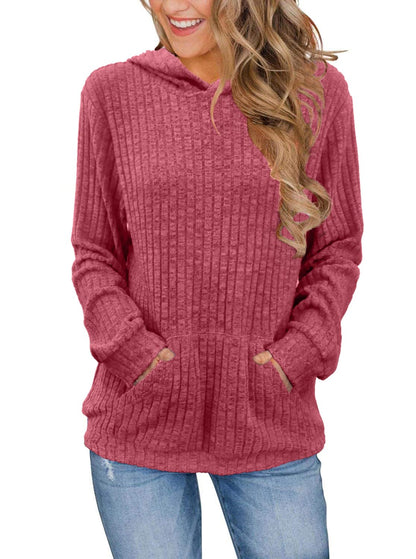 Womens Long Sleeve Shirts Kangaroo Pocket Fashion Hoodies Fall Pullover Sweatshirts