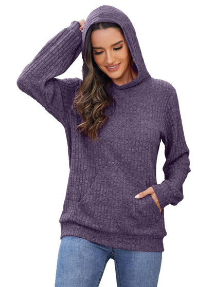 Womens Long Sleeve Shirts Kangaroo Pocket Fashion Hoodies Fall Pullover Sweatshirts