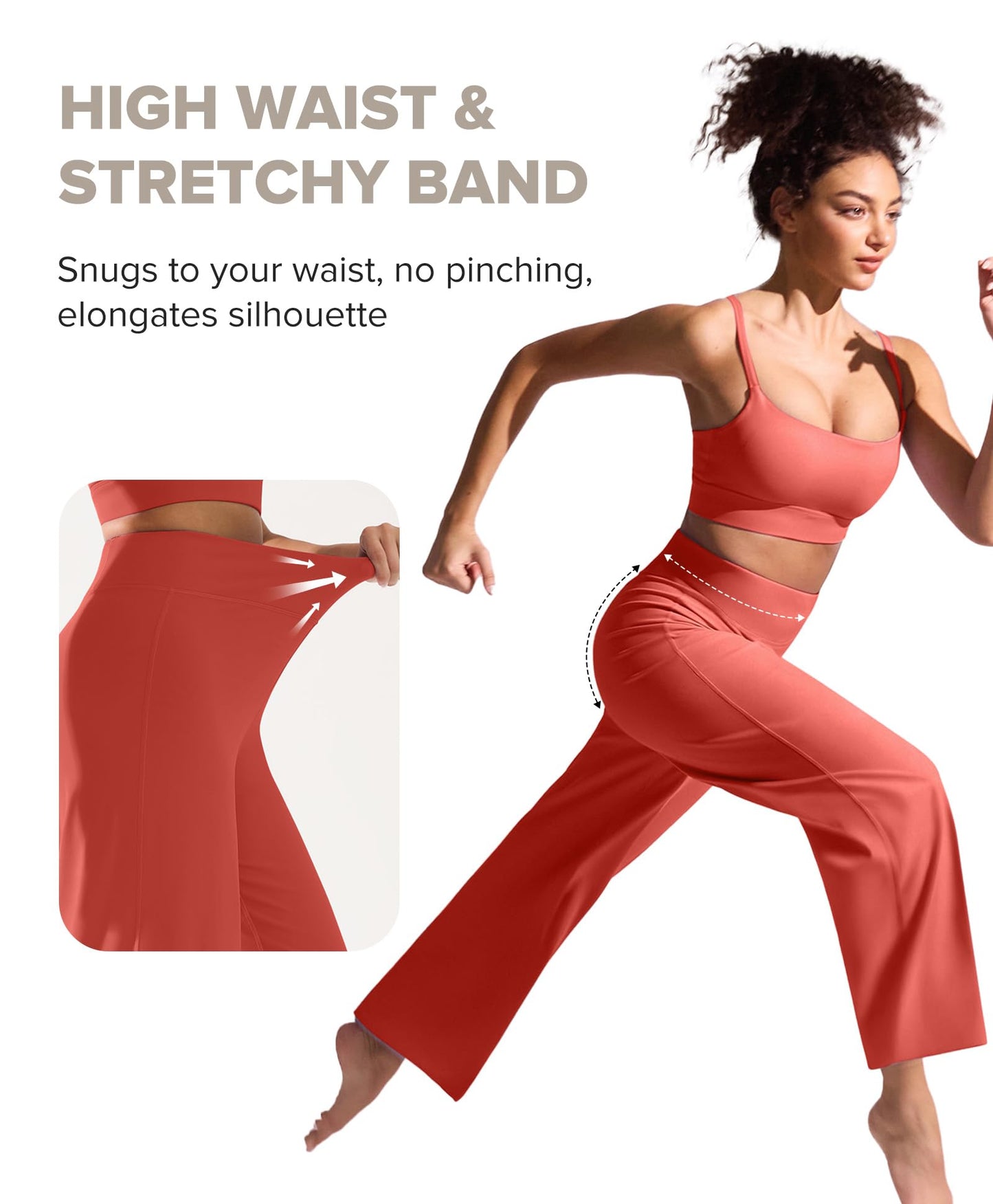 BRXL Wide Leg Yoga Pants for Women with Back Pocket Trouser Style High Waisted 30" Casual Lounge Buttery Soft Stretch Loose