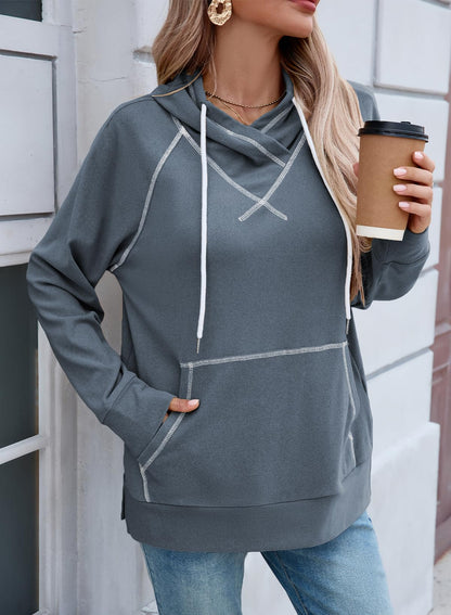 SHEWIN Womens Hoodies Drawstring Hooded Sweatshirt Pullover Long Sleeve Tops Womens Fall Fashion 2025