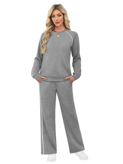 SAMPEEL Women 2 Piece Lounge Sets Sweatsuit Fall Outfits Matching Wide Leg pants Set Tracksuit Trendy Clothes