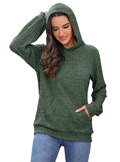 Womens Long Sleeve Shirts Kangaroo Pocket Fashion Hoodies Fall Pullover Sweatshirts