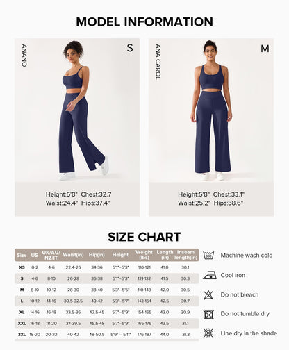 BRXL Wide Leg Yoga Pants for Women with Back Pocket Trouser Style High Waisted 30" Casual Lounge Buttery Soft Stretch Loose