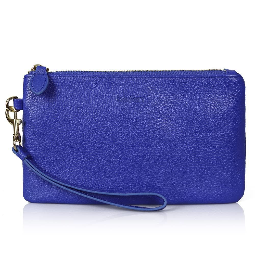 befen Genuine Leather Wristlet Clutch RFID Blocking Bag Cell Phone Wallet Purse Wristlet Wallet Purses and Handbags for Women