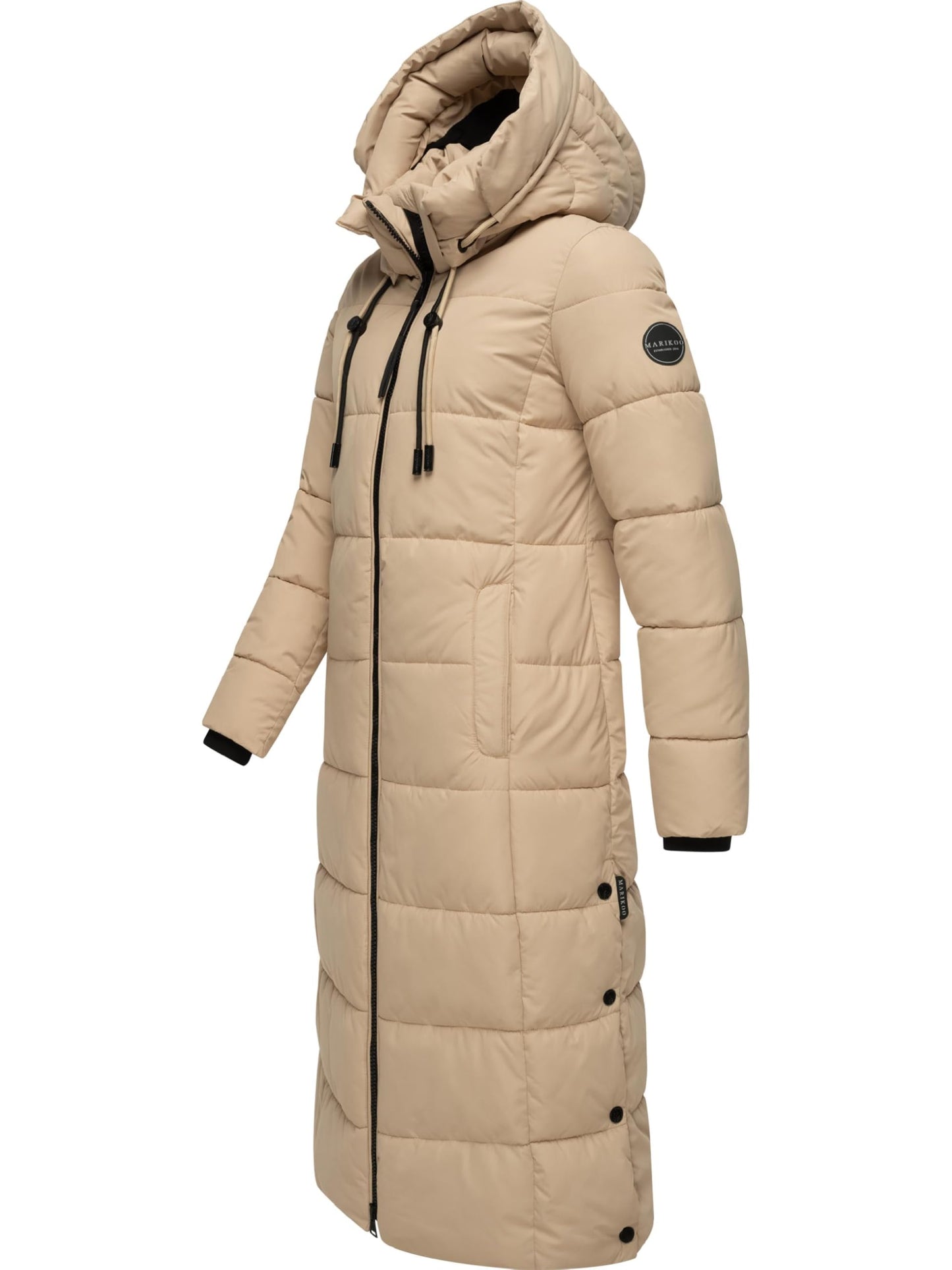 Long Fall & Winter Coat for Women | Detachable Hood | Quilted Women’s Calf-Length Jacket | Nadeshikoo XVI XS-5XL
