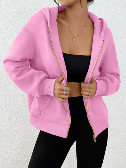 Trendy Queen Womens Zip Up Hoodies Fall Fashion Sweatshirt 2025 Clothes Y2K Cropped Jackets Cute Winter Outfits