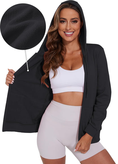 SMENG Womens Zip Up Hoodies Long Sleeve Fit Hooded Sweatshirts 2025 Casual Lightweight Jacket