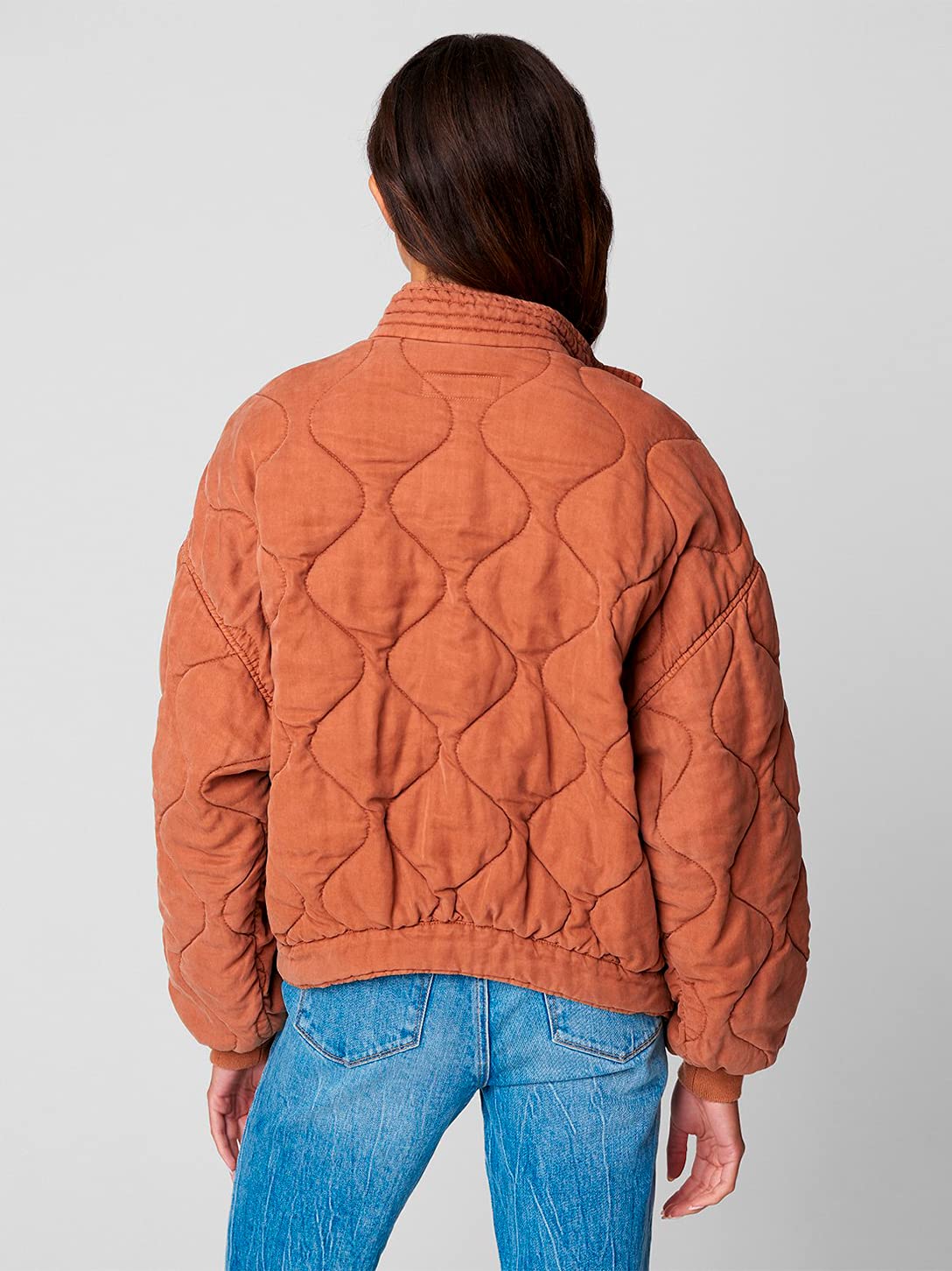 [BLANKNYC] Womens Luxury Clothing Tencel Drop Shoulder Quilted Jacket