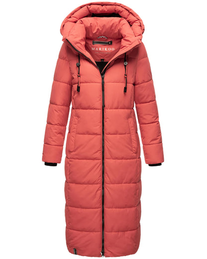 Long Fall & Winter Coat for Women | Detachable Hood | Quilted Women’s Calf-Length Jacket | Nadeshikoo XVI XS-5XL