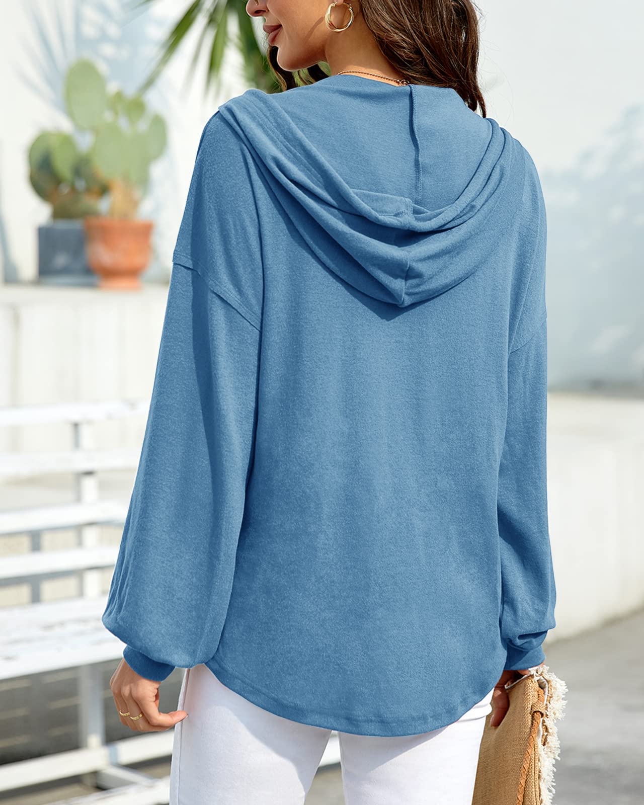Zatanaroni Womens Zip Up Hoodies Loose fit Sweatshirt Casual Long Sleeve Shirts for Women Pullover Tops With Pocket