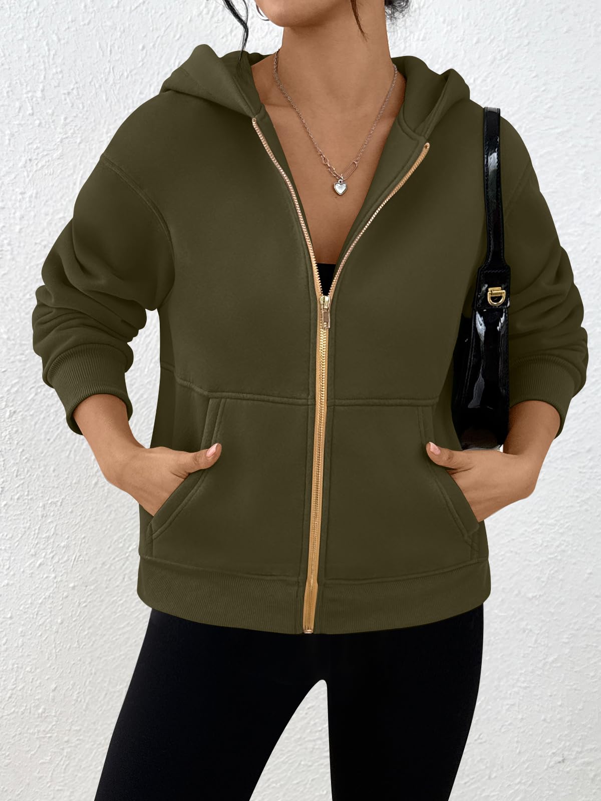 Trendy Queen Womens Zip Up Hoodies Fall Fashion Sweatshirt 2025 Clothes Y2K Cropped Jackets Cute Winter Outfits