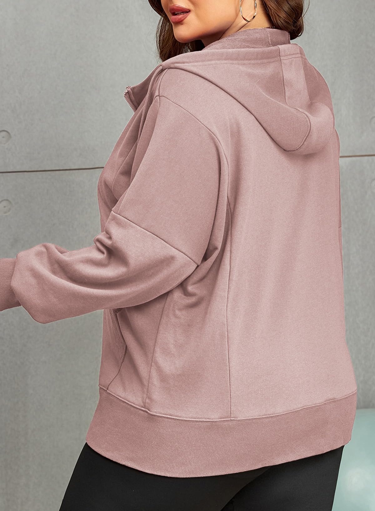 Eytino Women Plus Size Sweatshirts Long Sleeve Zip Up Oversized Casual Hoodies Jackets 2025 Fashion Fall Outfits(1X-5X)