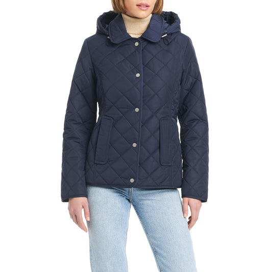 Jones New York Women's Ladies Lightweight Quilted Jacket with a Hood