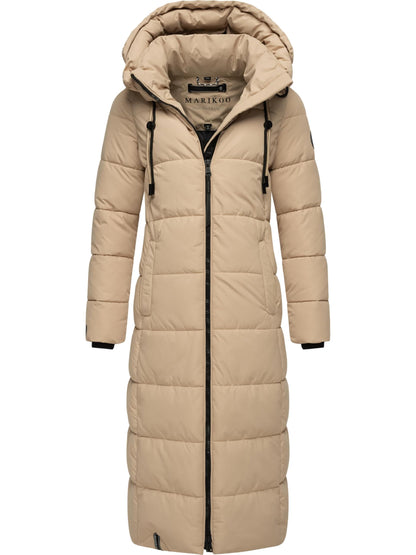 Long Fall & Winter Coat for Women | Detachable Hood | Quilted Women’s Calf-Length Jacket | Nadeshikoo XVI XS-5XL