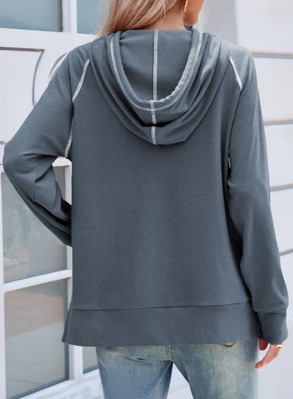 SHEWIN Womens Hoodies Drawstring Hooded Sweatshirt Pullover Long Sleeve Tops Womens Fall Fashion 2025