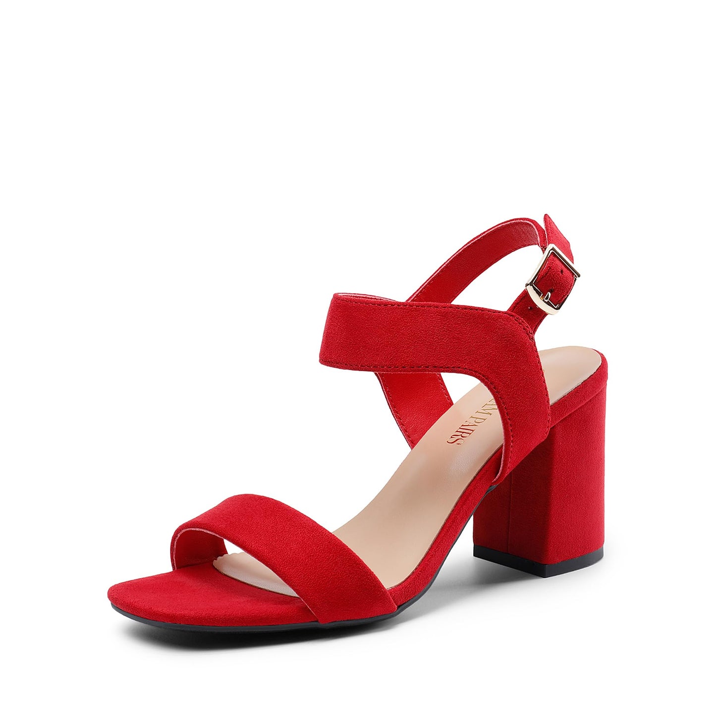 DREAM PAIRS Women's High Chunky Heels Square Toe Block Ankle Strap Dress Comfort Sandals