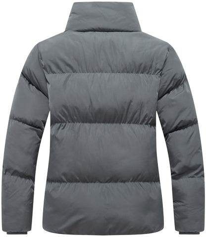 GIMECEN Women's Winter Coat Full-Zip Down Jacket Waterproof Puffer Coat Warm Parkas Long Sleeve Outerwear