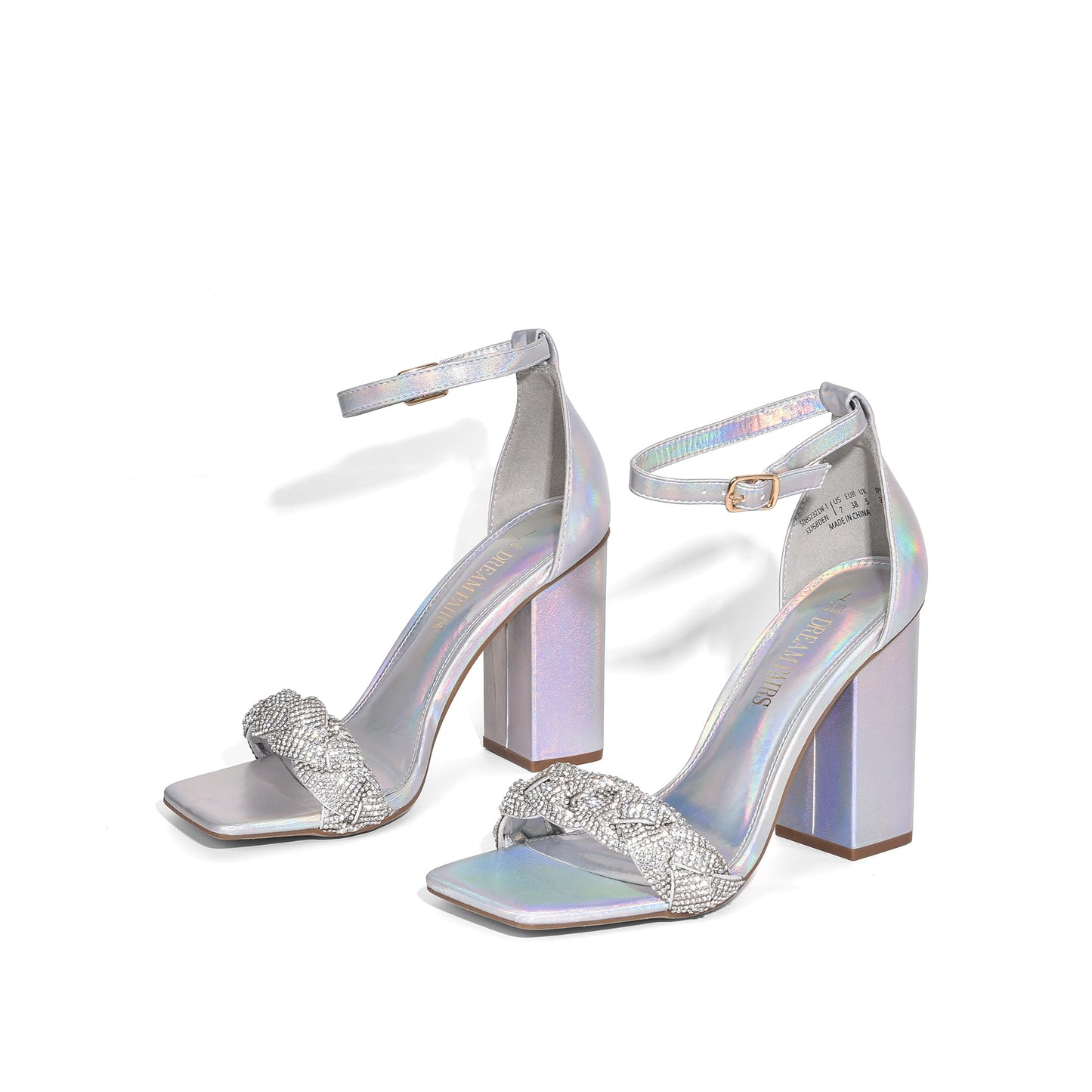 DREAM PAIRS Women's Heels for Women Braided Open Toe Ankle Strap High Block Chunky Heel Sandals Party Wedding Dress Pumps Shoes