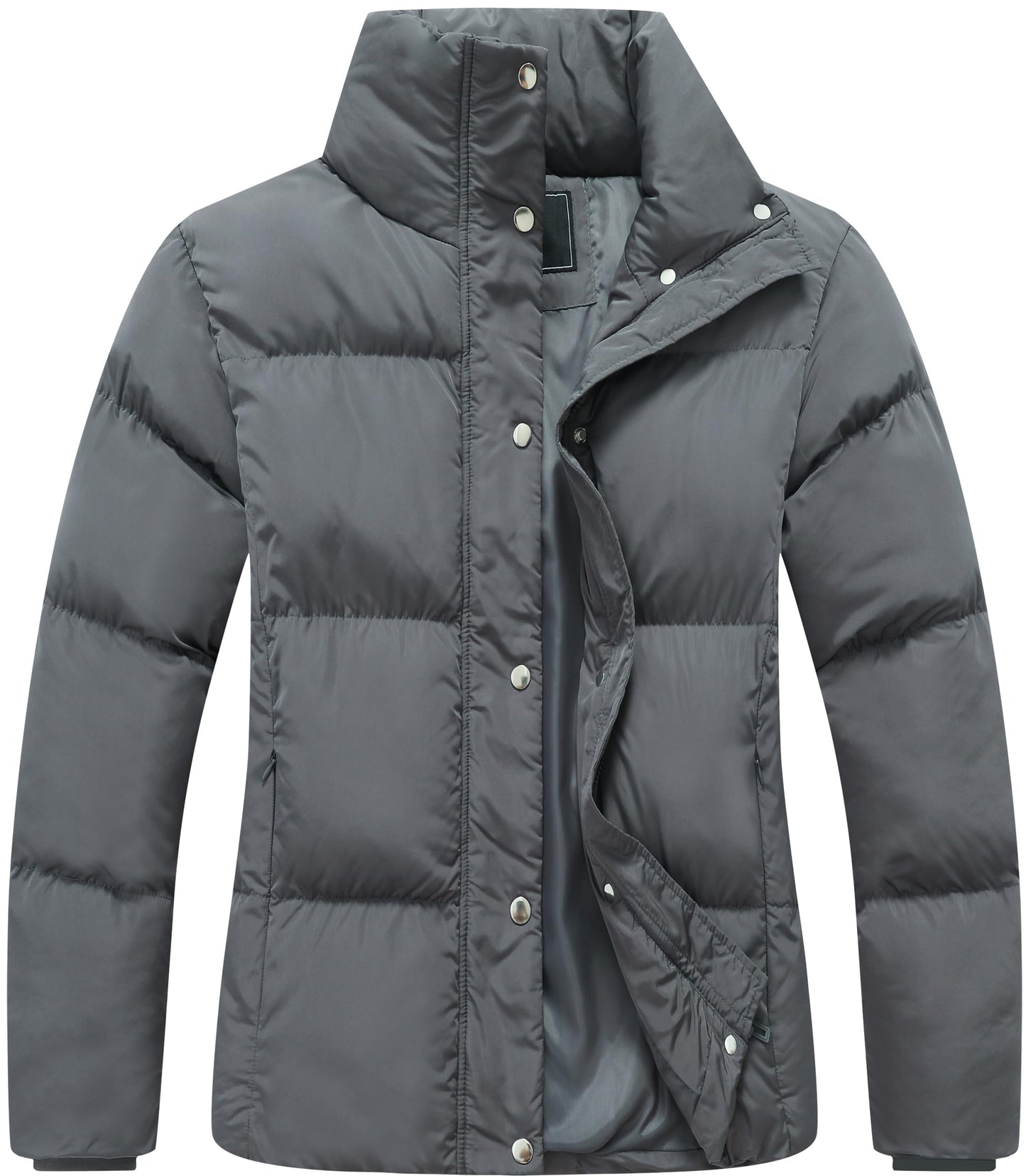 GIMECEN Women's Winter Coat Full-Zip Down Jacket Waterproof Puffer Coat Warm Parkas Long Sleeve Outerwear