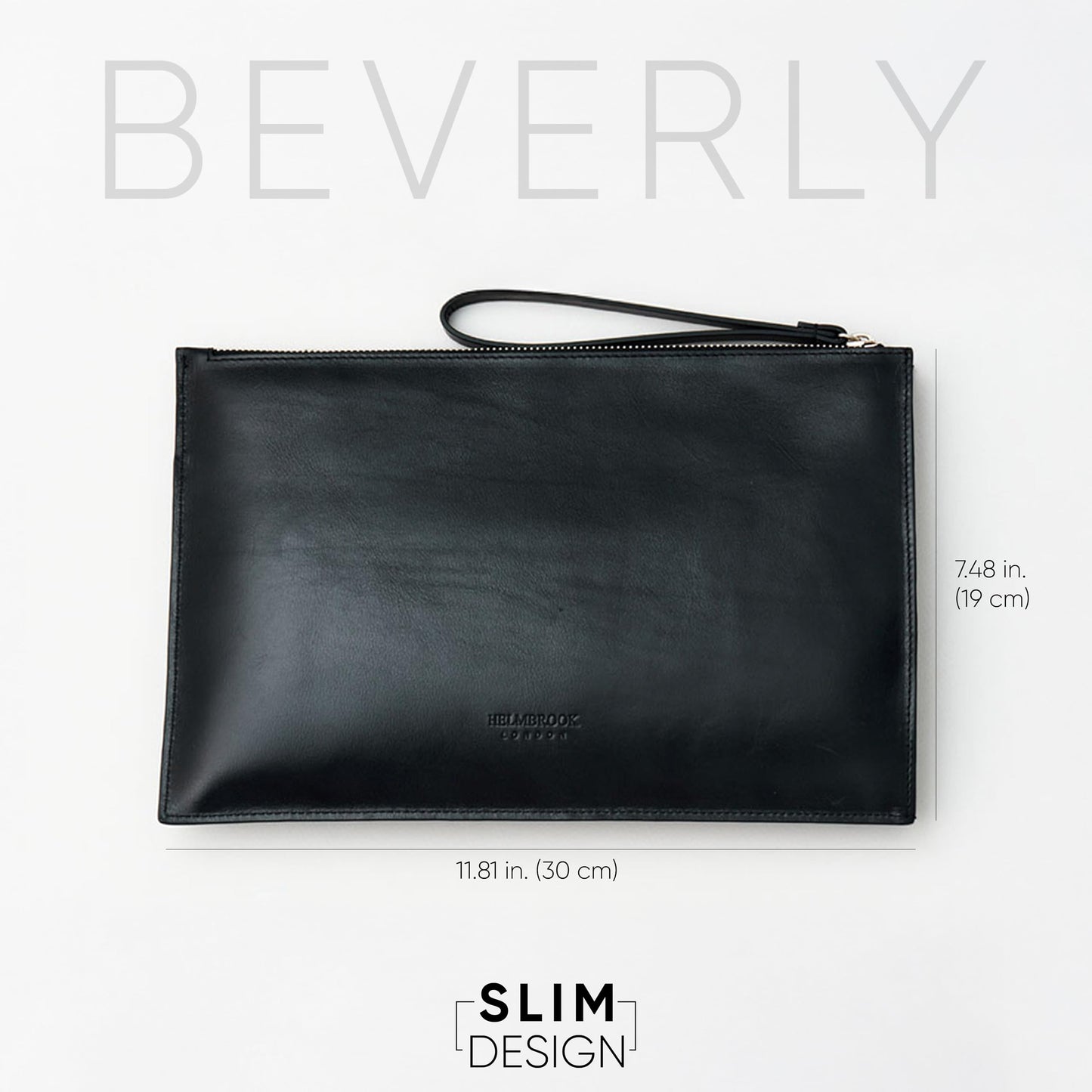 Wristlet for Women and Men, Full-Grain Leather Clutch with Zip Closure & RFID Blocking