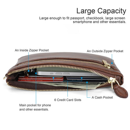befen Genuine Leather Wristlet Clutch RFID Blocking Bag Cell Phone Wallet Purse Wristlet Wallet Purses and Handbags for Women