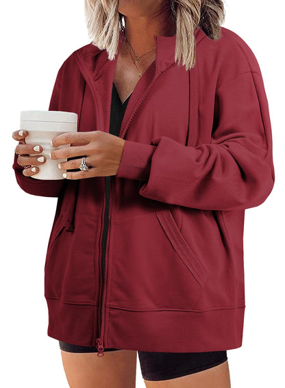 Eytino Women Plus Size Sweatshirts Long Sleeve Zip Up Oversized Casual Hoodies Jackets 2025 Fashion Fall Outfits(1X-5X)