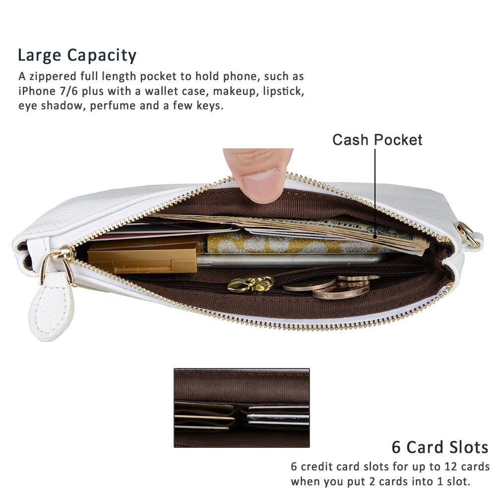 befen Genuine Leather Wristlet Clutch RFID Blocking Bag Cell Phone Wallet Purse Wristlet Wallet Purses and Handbags for Women