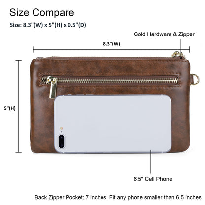 befen Genuine Leather Wristlet Clutch RFID Blocking Bag Cell Phone Wallet Purse Wristlet Wallet Purses and Handbags for Women