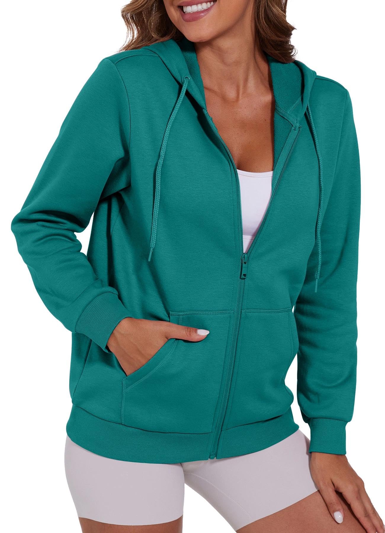 SMENG Womens Zip Up Hoodies Long Sleeve Fit Hooded Sweatshirts 2025 Casual Lightweight Jacket